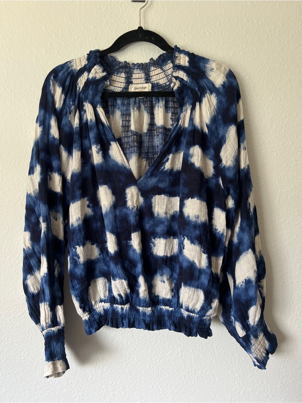 ANTHRO | PORRIDGE | Smocked Gauze Tie Dye Top medium - Picture 2 of 3